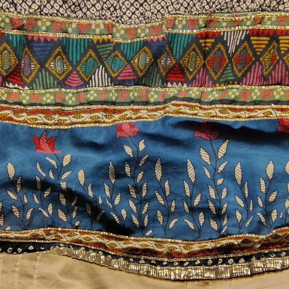 Biba Bohemian Maxi Dress, Patterned Green/Yellow Long Sleeve Ends/Buttons, 6 - Picture 11 of 16